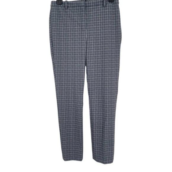 Theory Classic Slim Pant Grey Multi Precision Grid Cropped Size 4 NWT $295 - Picture 3 of 6